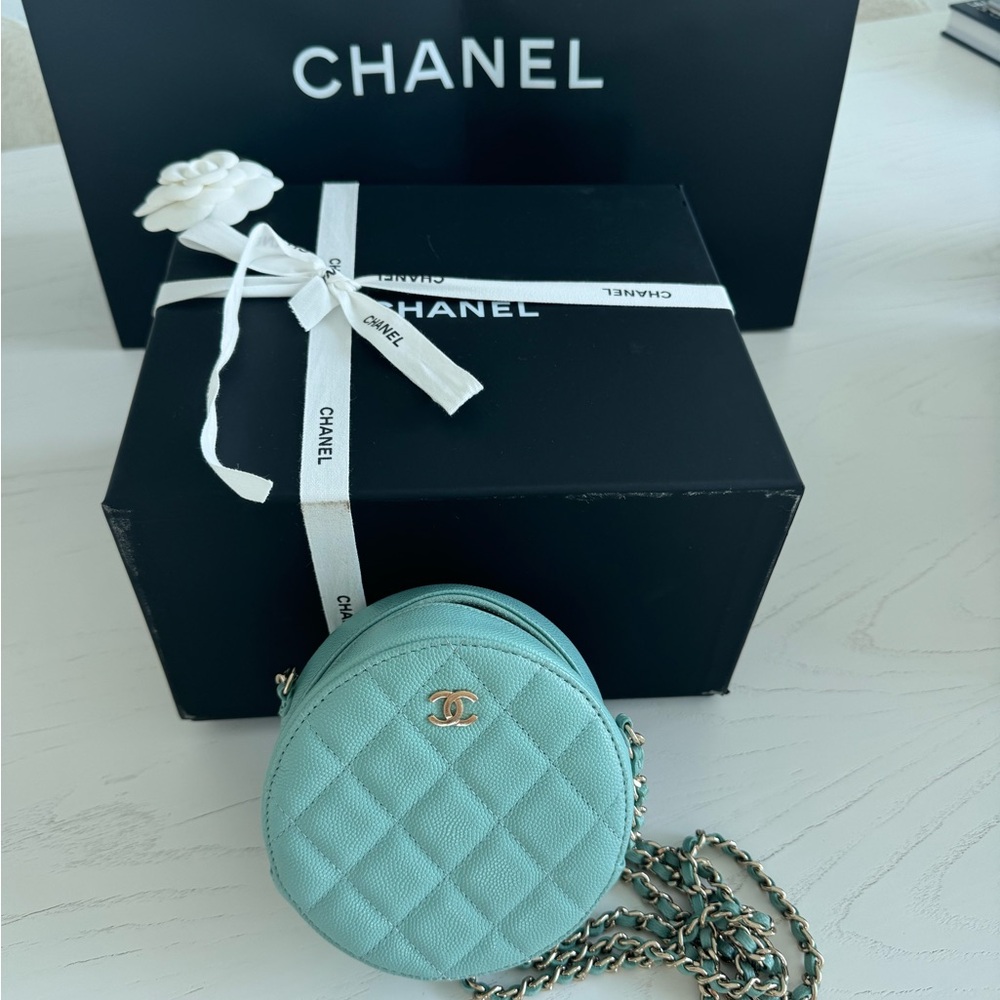 Chanel teal light blue bag